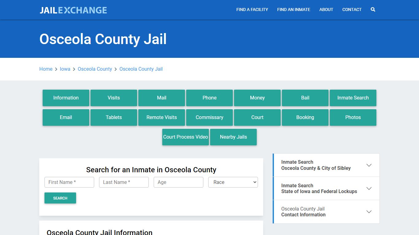 Osceola County Jail Roster Lookup, IA, Inmate Search