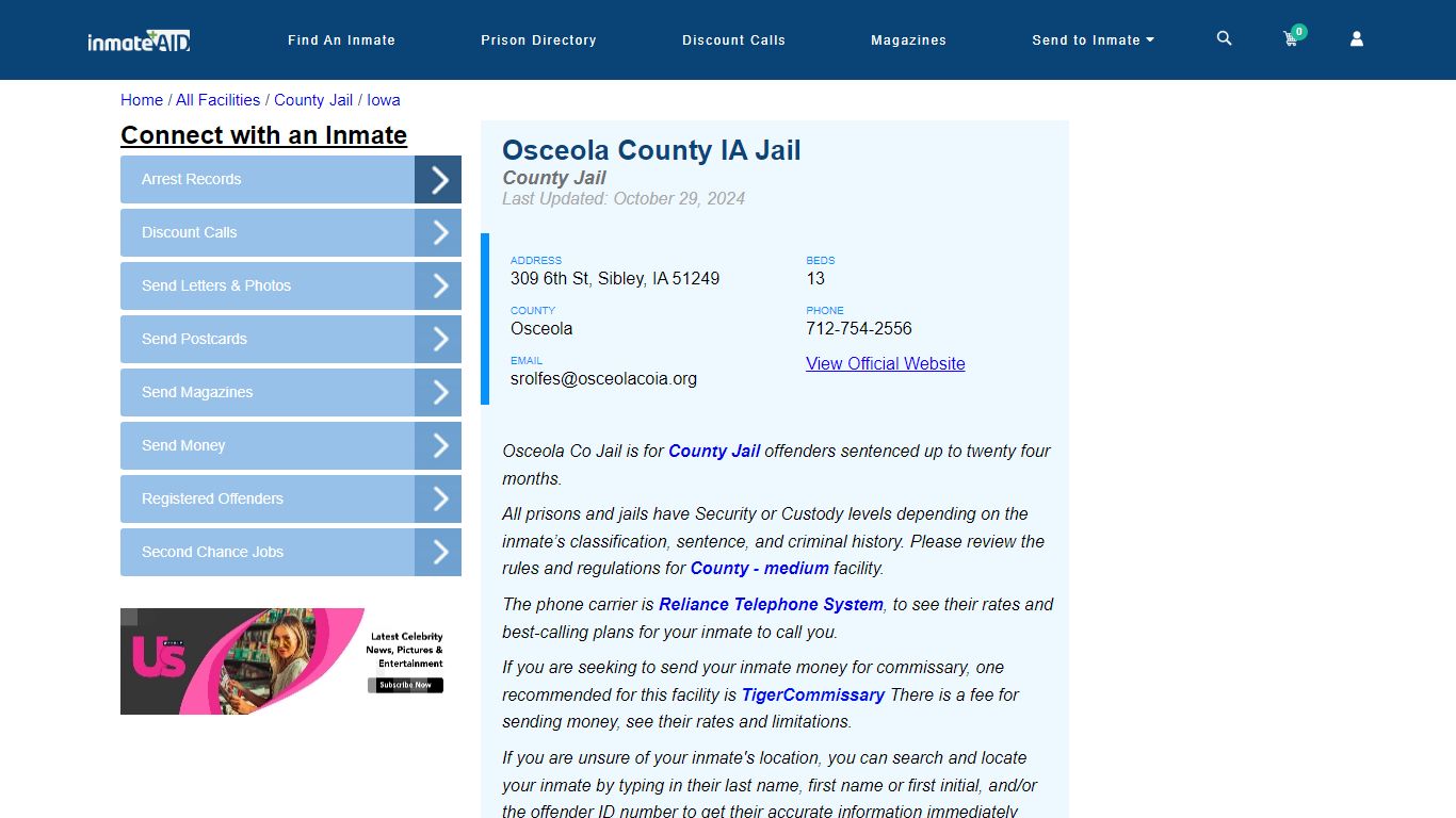 Osceola County IA Jail - Inmate Locator